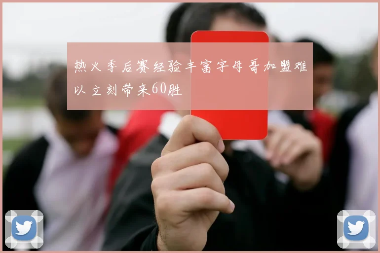 热火季后赛经验丰富字母哥加盟难以立刻带来60胜